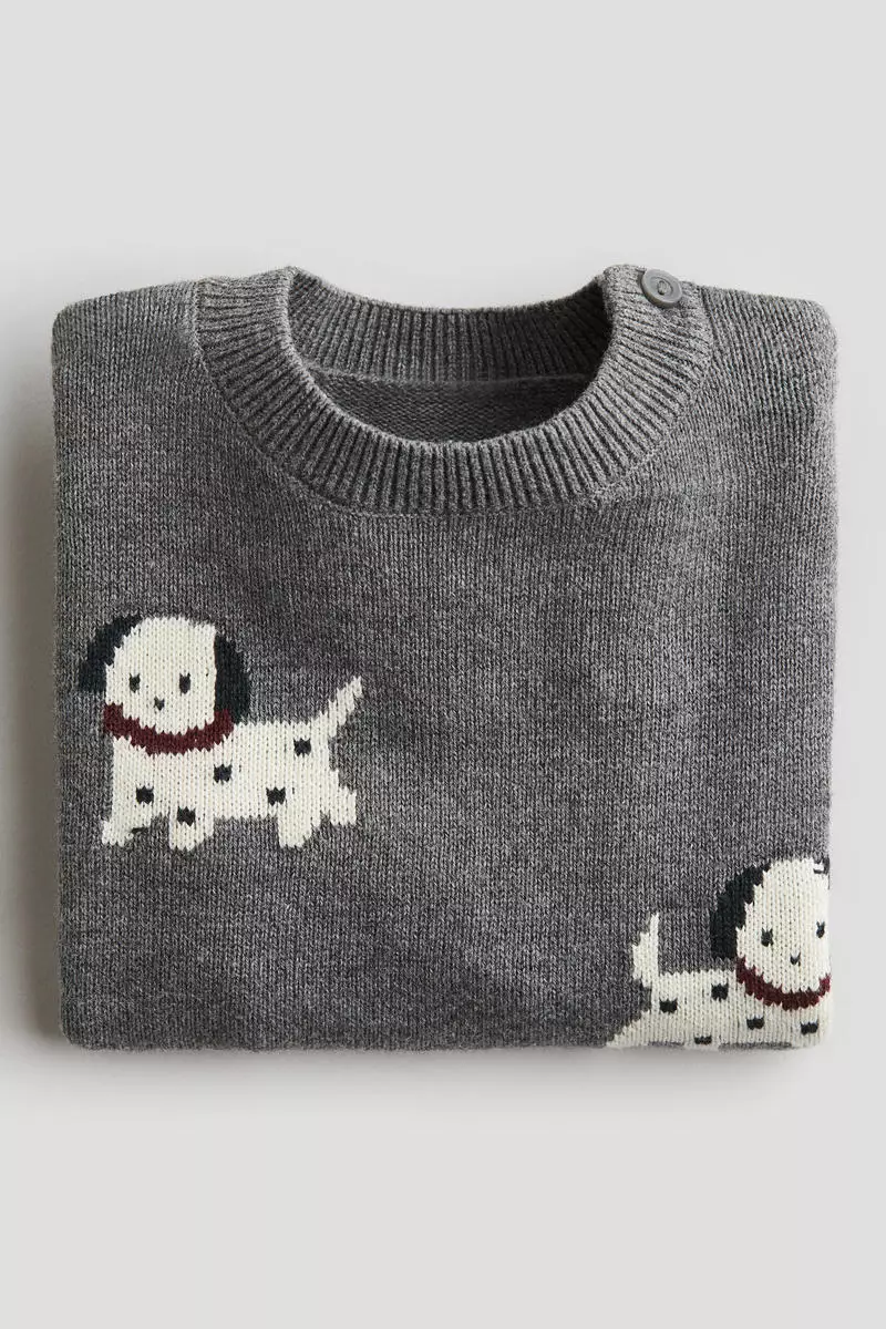 Jacquard-knit cotton jumper