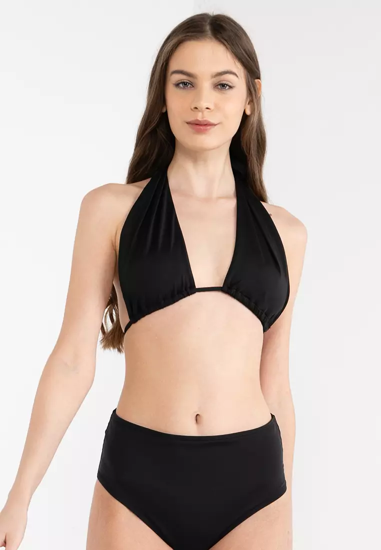 Buy Cotton On Body Halter Neck Tie Back Bikini Top in Black 2024 Online