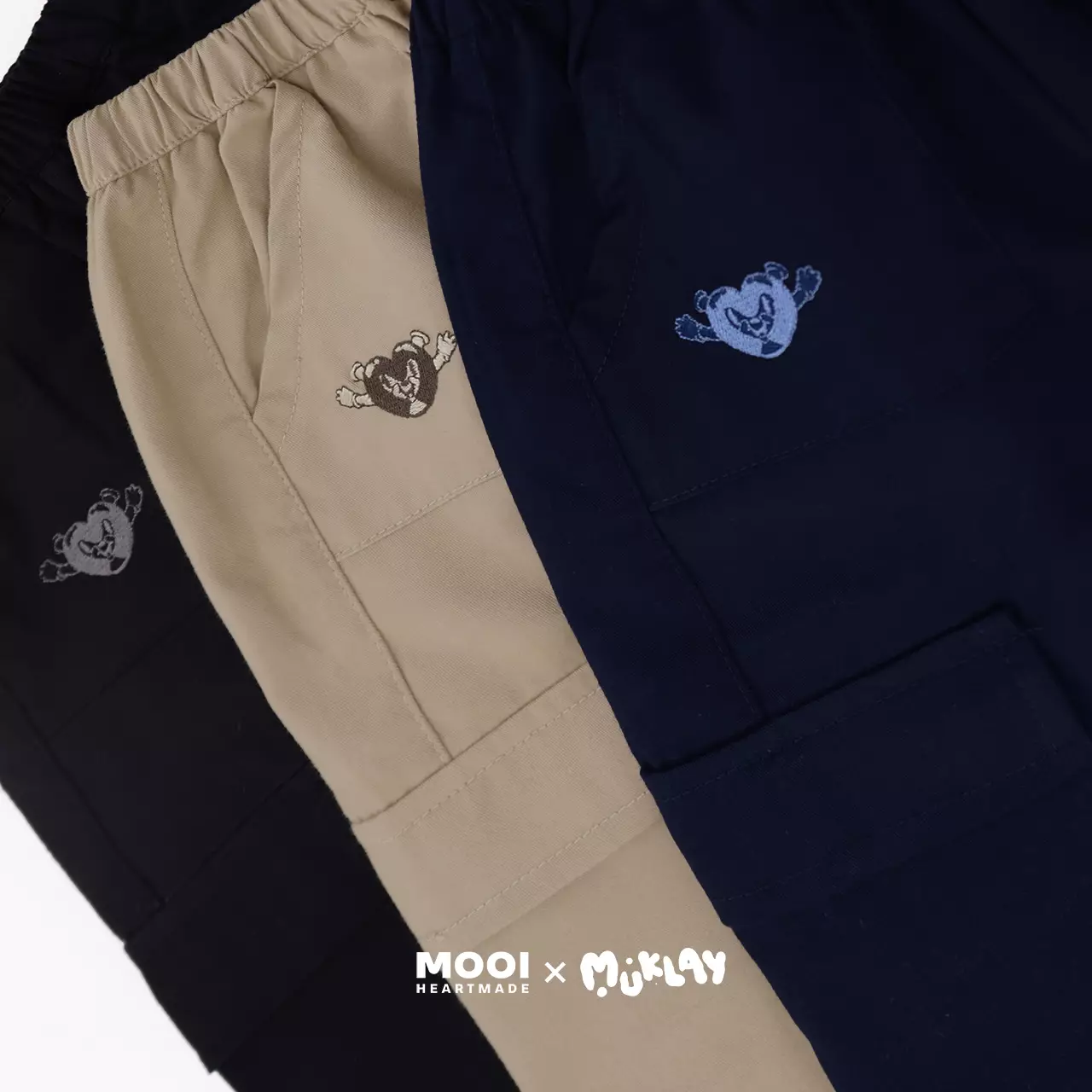 Mooi X Muklay Celana Panjang Cargo Anak Jeno Long Cargo Pants Kids - Black