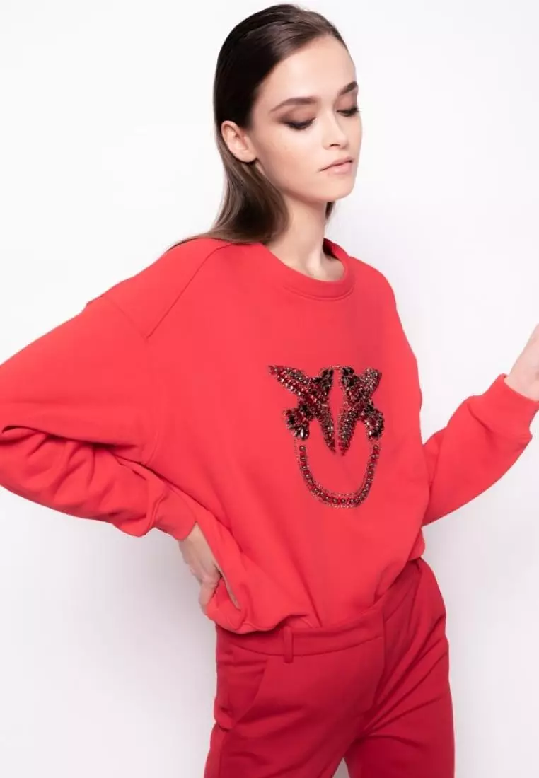 Red pink deals sweatshirt