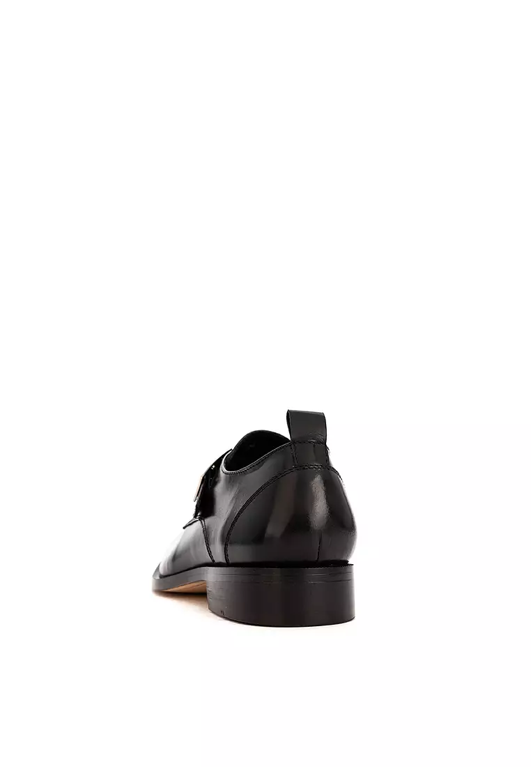 Fritz Black Single Monk Strap Shoes