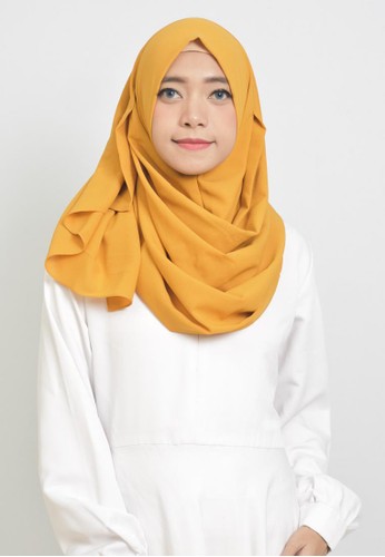 Jual Vervessa Kirana Khimar Pashmina Instan Hijab Syari Mustard Original Zalora Indonesia
