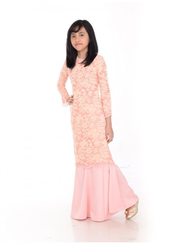 Buy Bmo Bmo Top Lace Baju Kurung Mawar Peach Online Zalora Malaysia