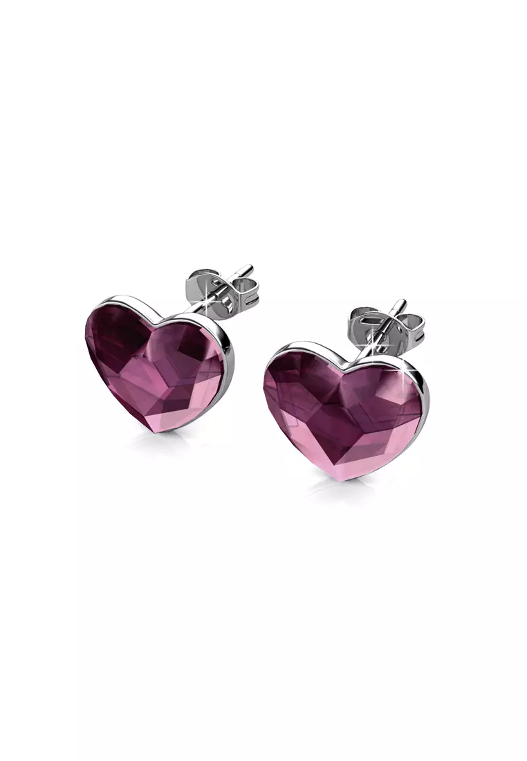 Fond Love Earring Antique Pink - Anting Crystal Swarovski by Her Jewellery
