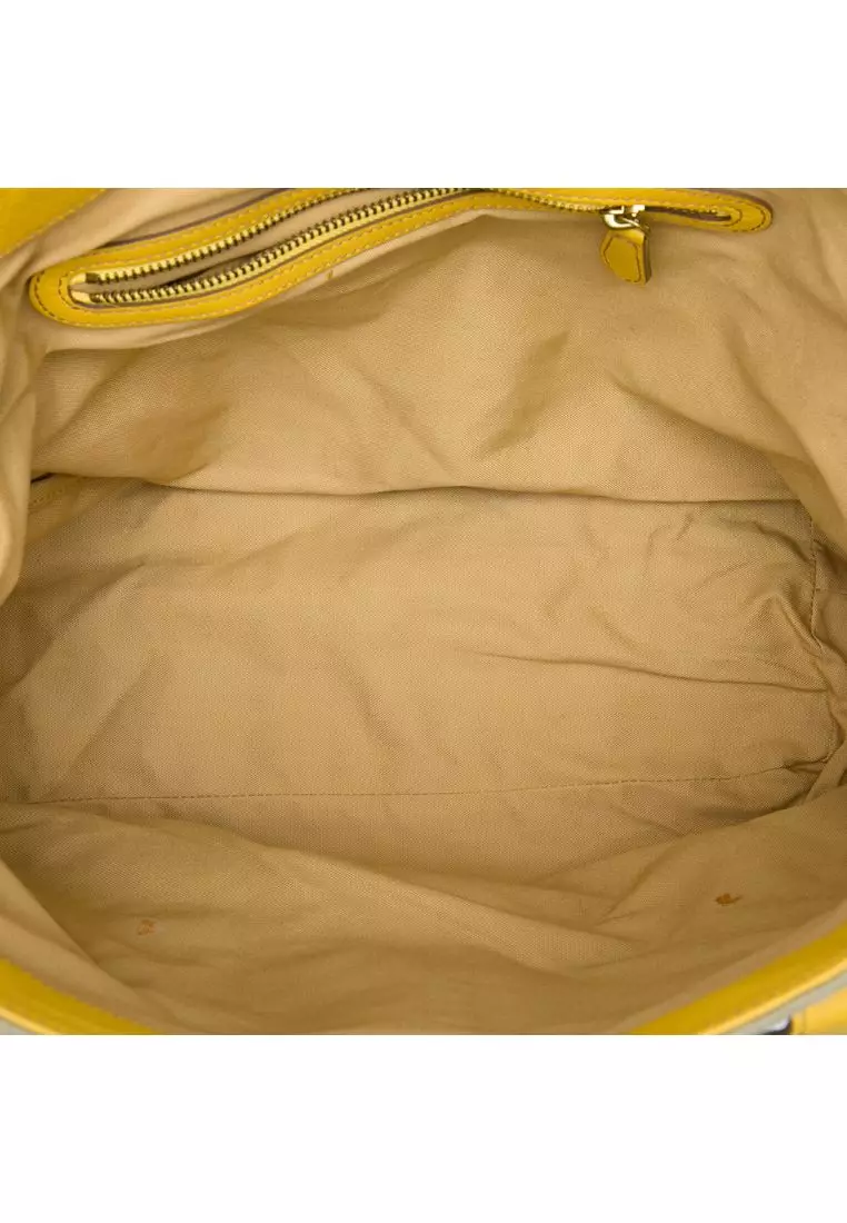Pre-Loved Burberry Leather Trimmed Canvas Tote
