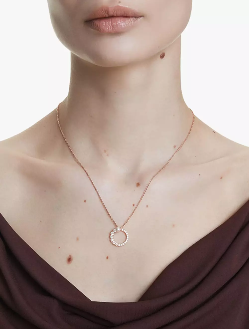 Matrix Pendant, Crystal Pearl, Round Cut, White, Rose Gold-Tone Plated - White