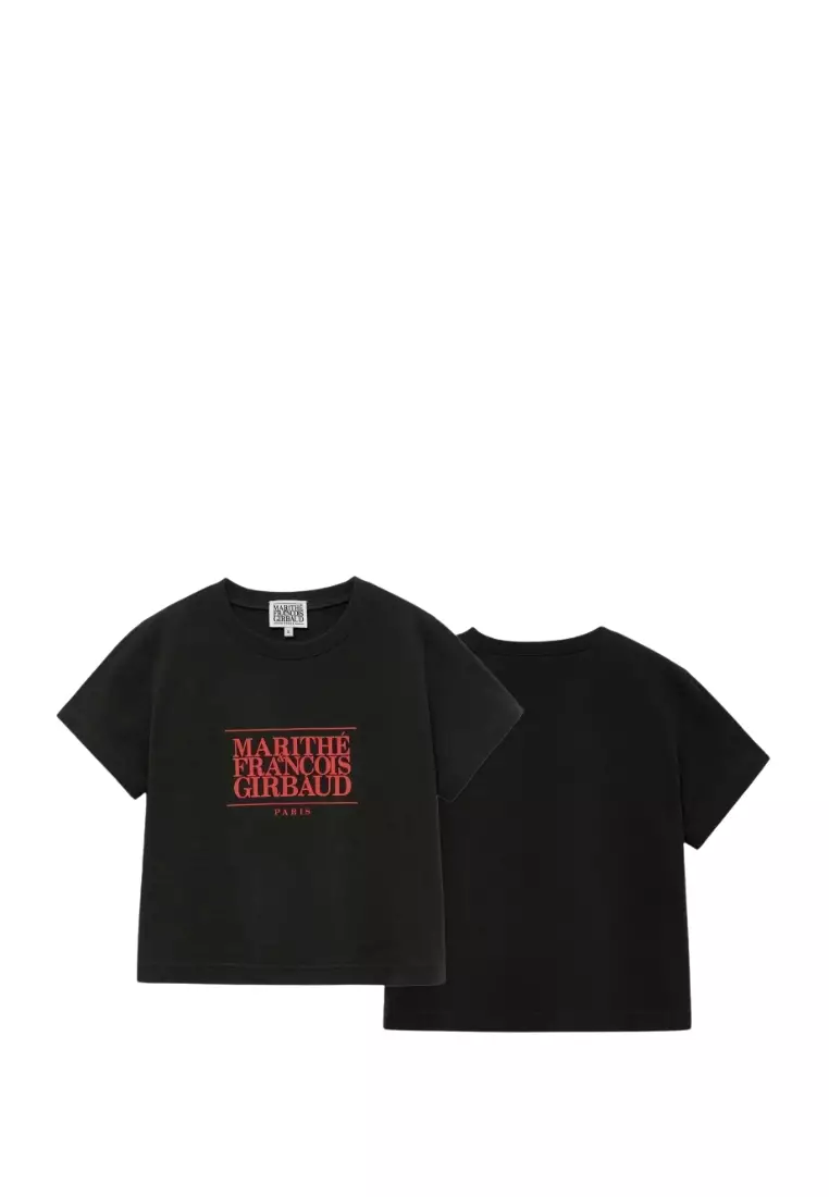 ★Marithe + Francois Girbaud★ POCKET LOGO TEE charcoal MFG4 W RIBBON GRAPHIC CROP TEE charcoal - MARITHÉ+FRANҪOIS GIRBAUD