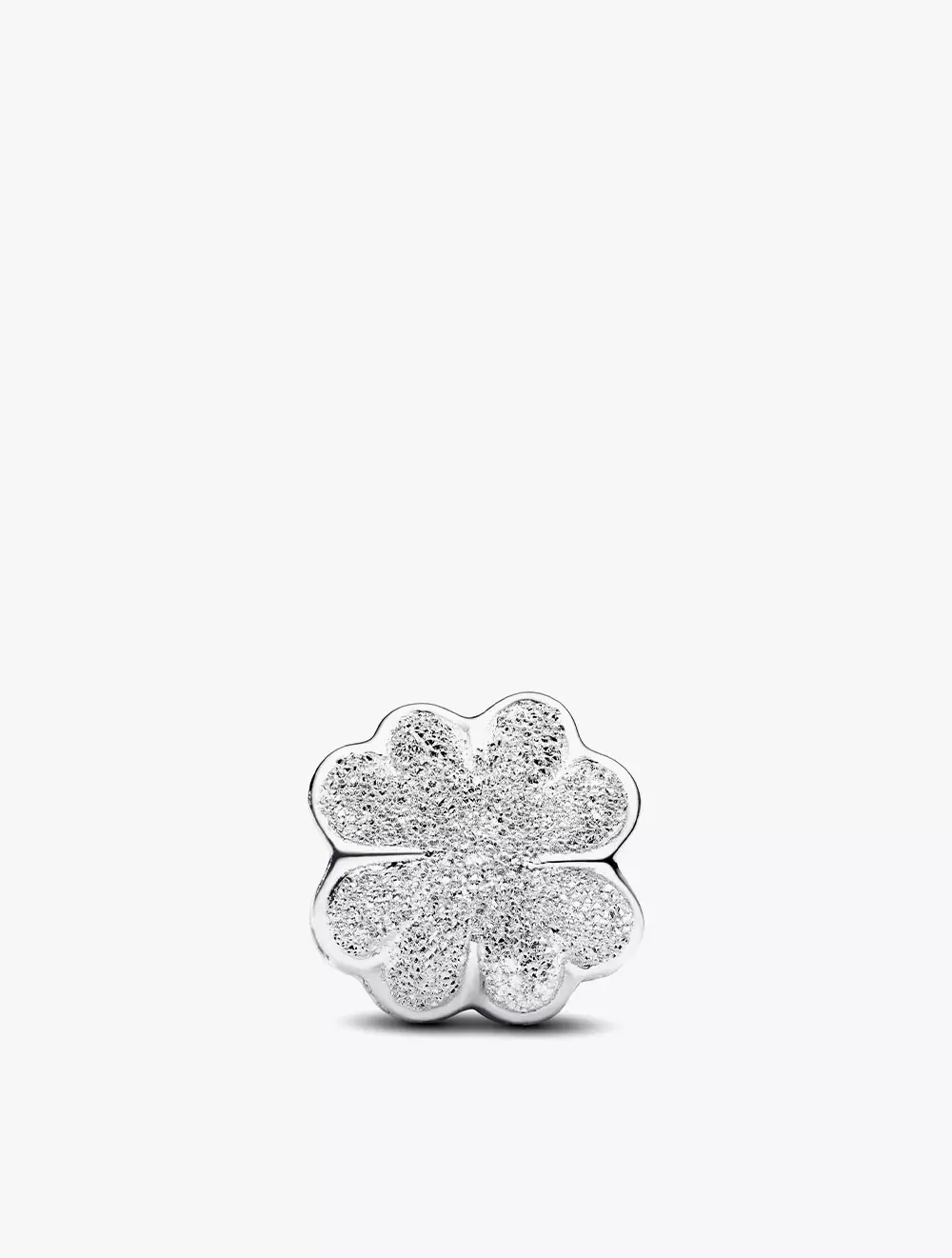 Textured Clover Sterling Silver Mini Charm