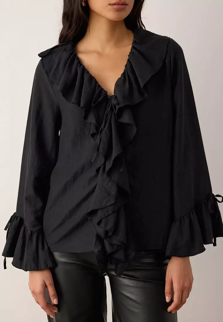 Ruffle Detailed Woven Blouse