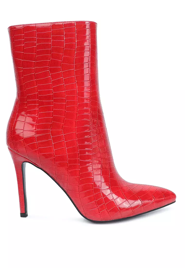 Red shiny clearance boots womens