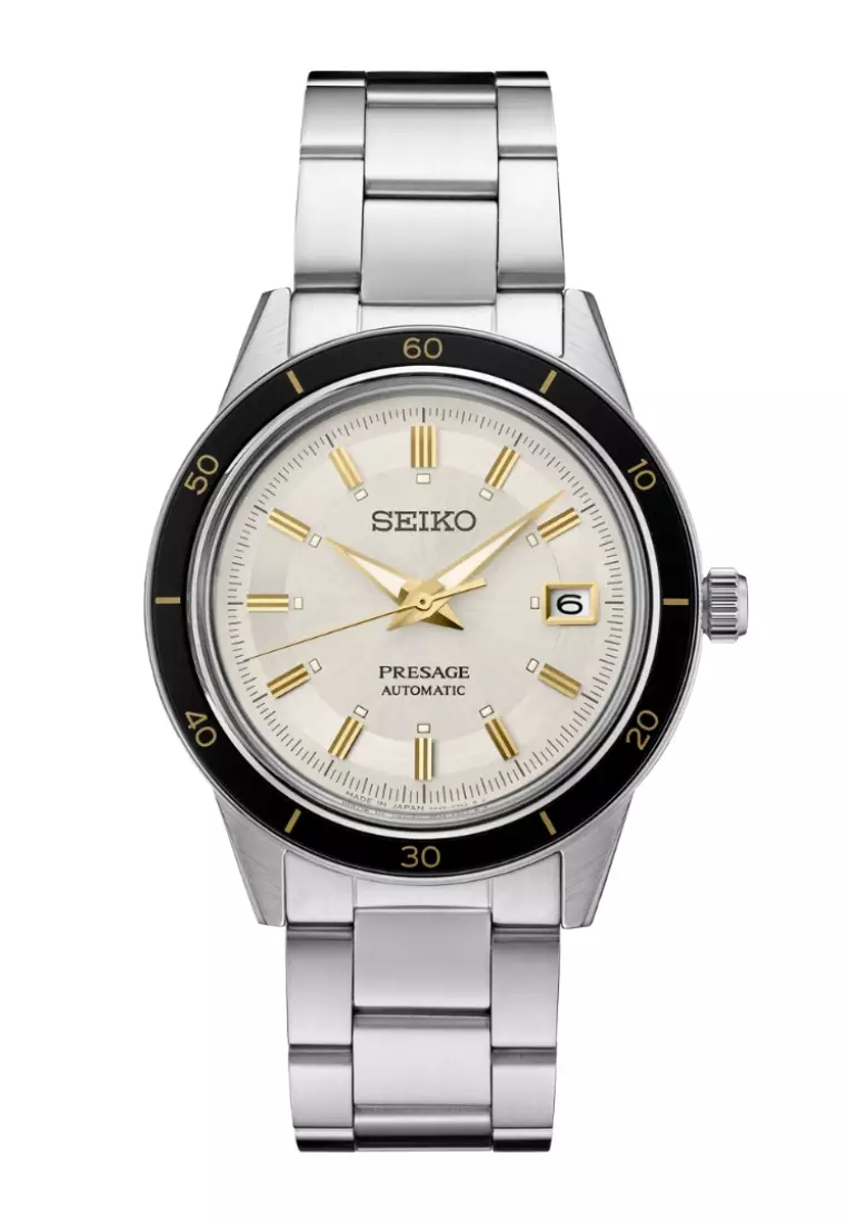 Seiko Presage Style 60’s Series Ivory Dial Stainless Steel Band Automatic Watch SRPG03J1