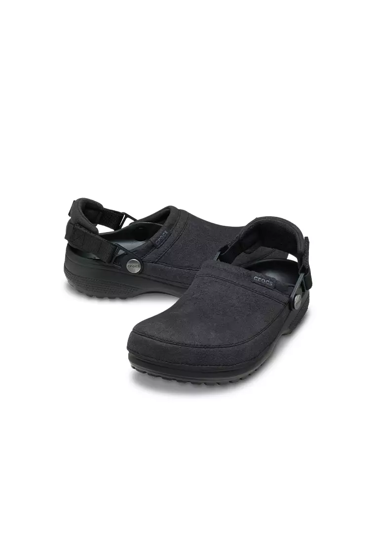 Classic Crafted Vegan Suede Clog in Black