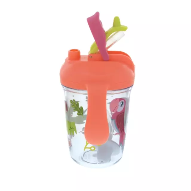 Nuby 2 Handle Multifunction Flip-It Cup 240ml Birds - Botol Minum Anak BPA Free 2 in 1 12M+