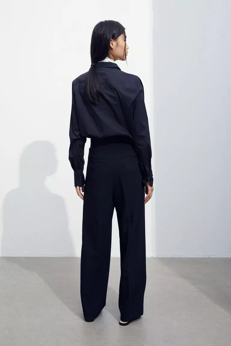 High-waisted tailored trousers