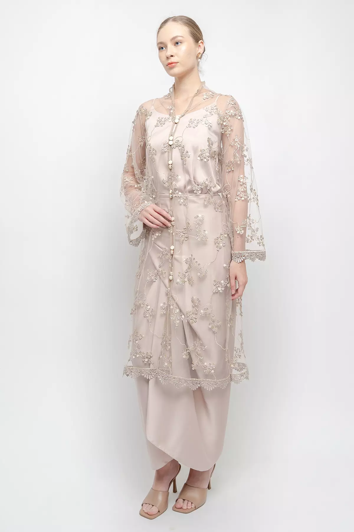 Raina Kebaya Top in Nude Pink