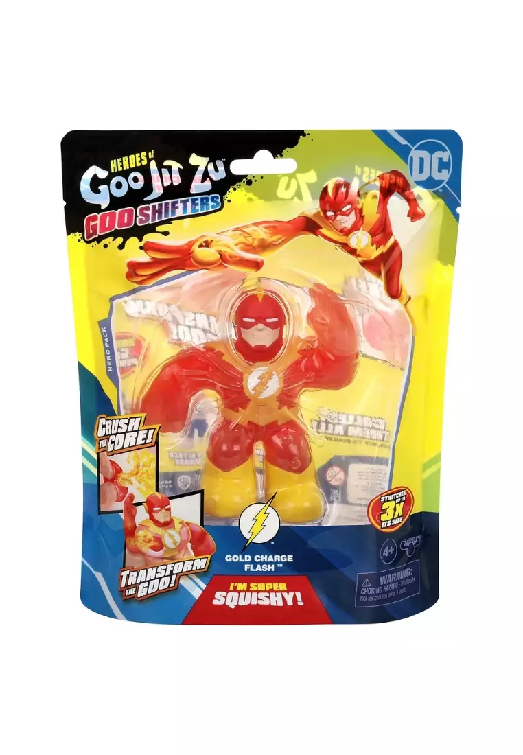 Heroes of Goo Jit Zu Goo Shifters DC Super Hero Stretchy Action Figure Gold Charge Flash. Incredibly Squishy DC 4.2" Toy Figure