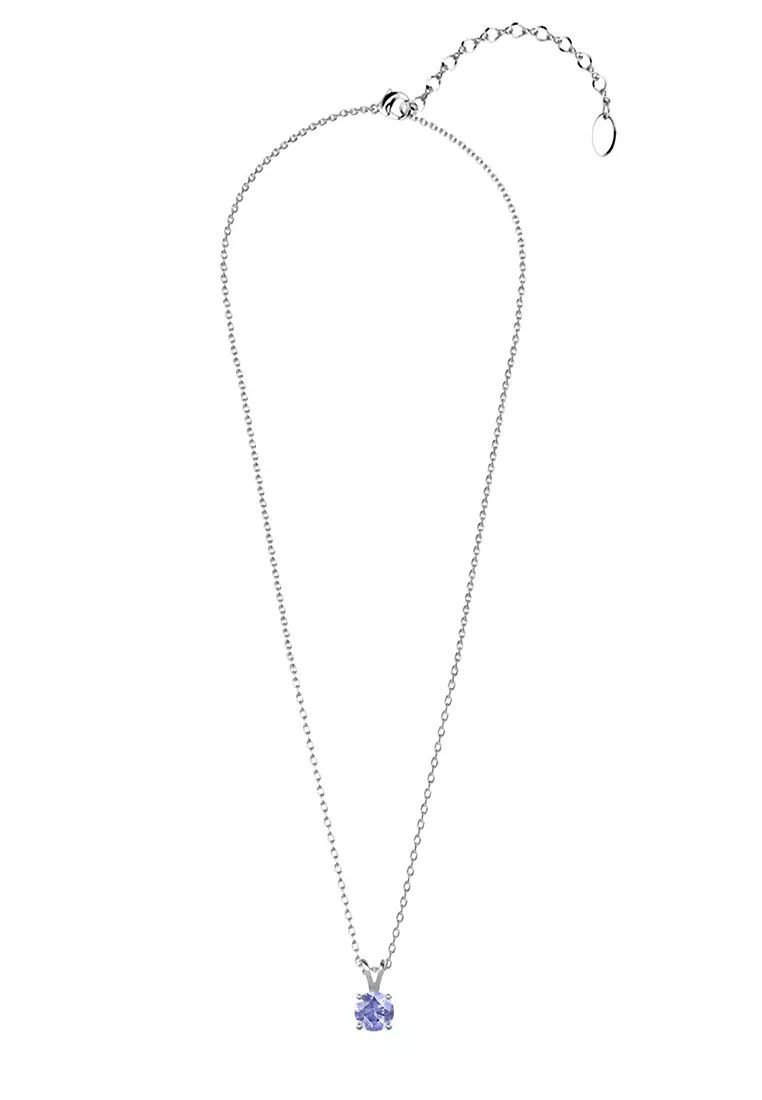 Vernice Stone Pendant Lilac Purple WG - Kalung Crystal by Her Jewellery