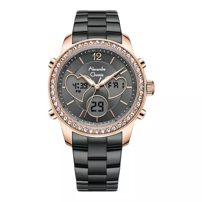 Jual Alexandre Christie Alexandre Christie 9399 Rantai Hitam Rosegold ...