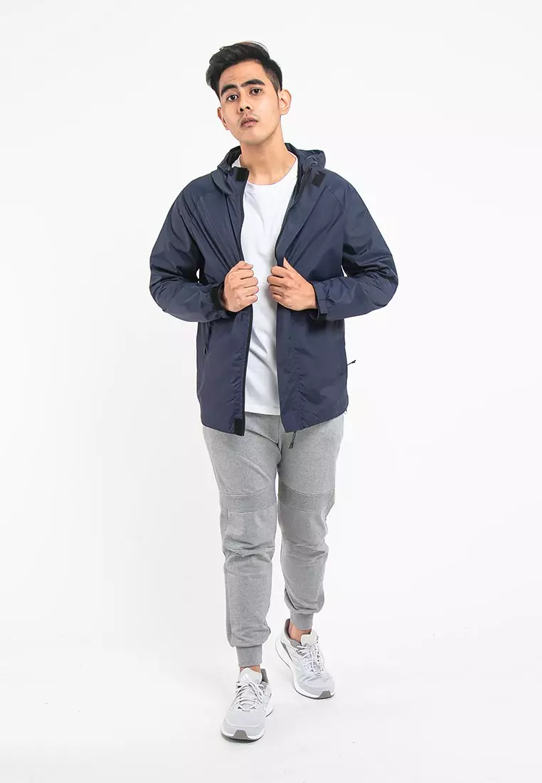 Forest Premium Windbreaker Men Jacket Reflective Jogging Running Waterproof Jacket - 30392-33Navy