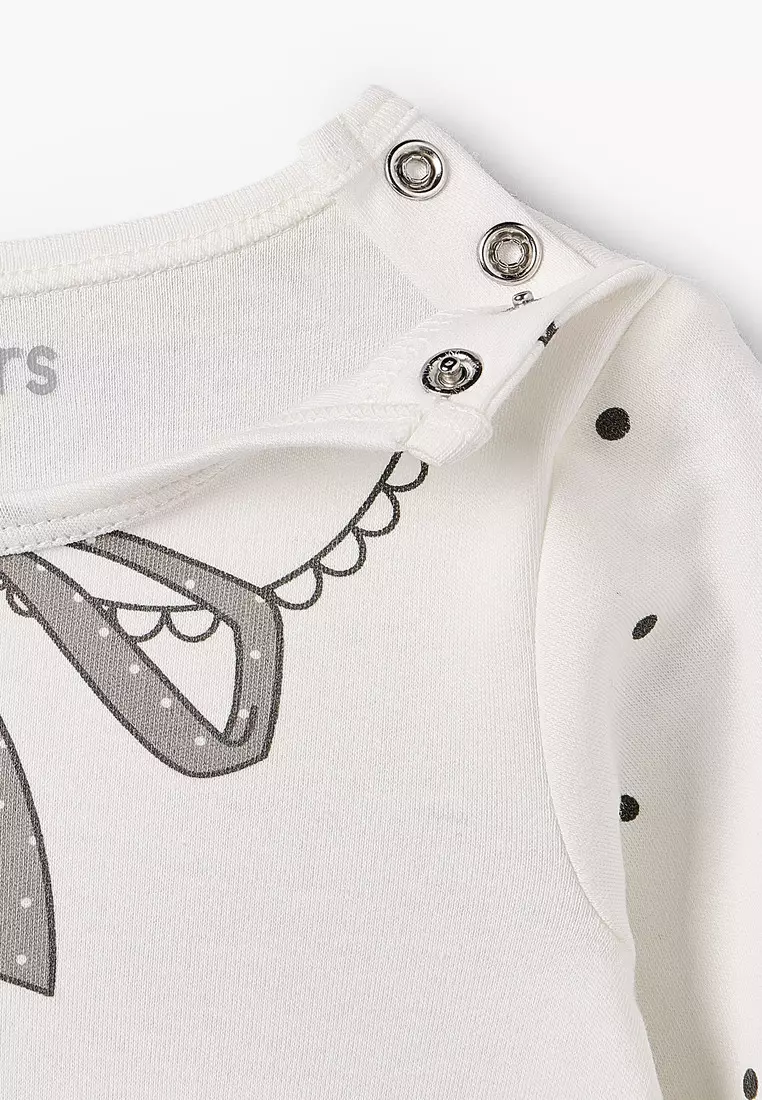 Babyshop Juniors Cotton Crew Neck Long Sleeves Sleepsuit With Graphic Print