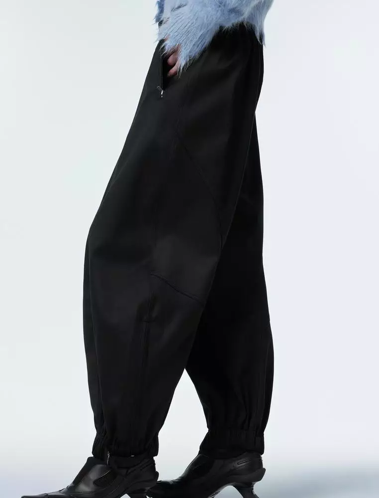 Relaxed Fit Wool Casual Trousers