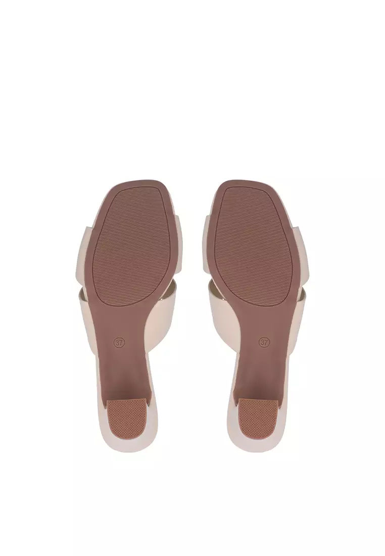 Beige Everyday Step Heeled Sandals