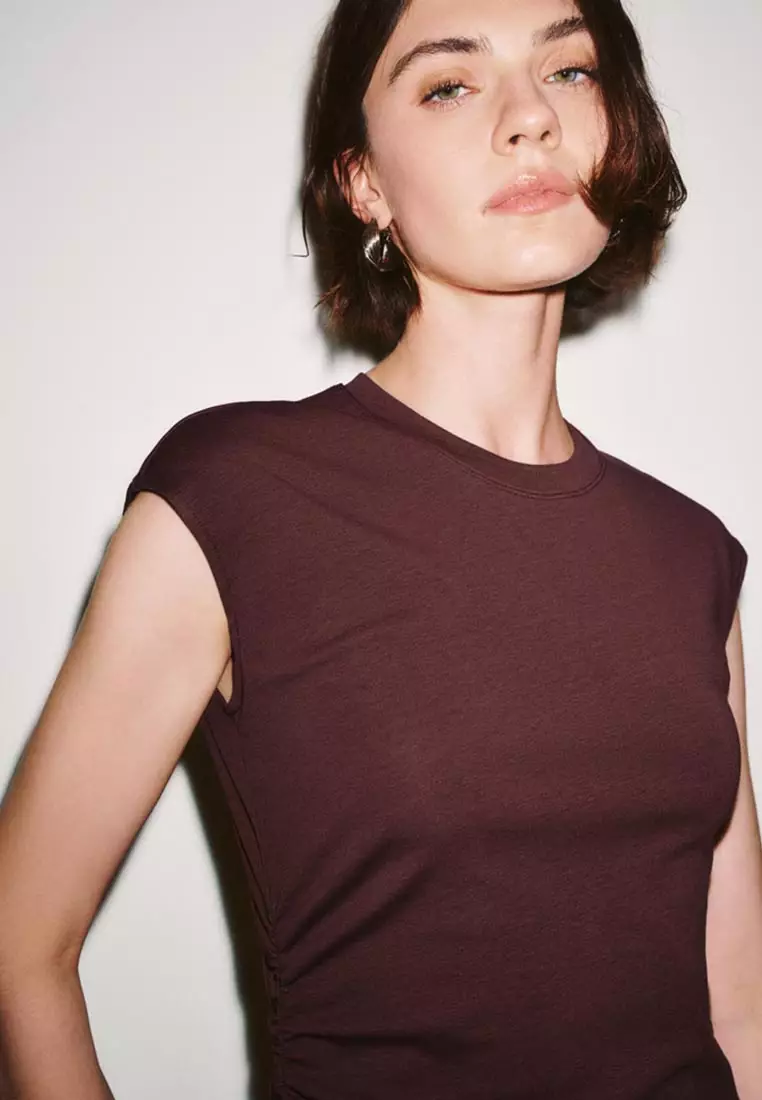 Capped Sleeve Skinny Fit Midi Dresses