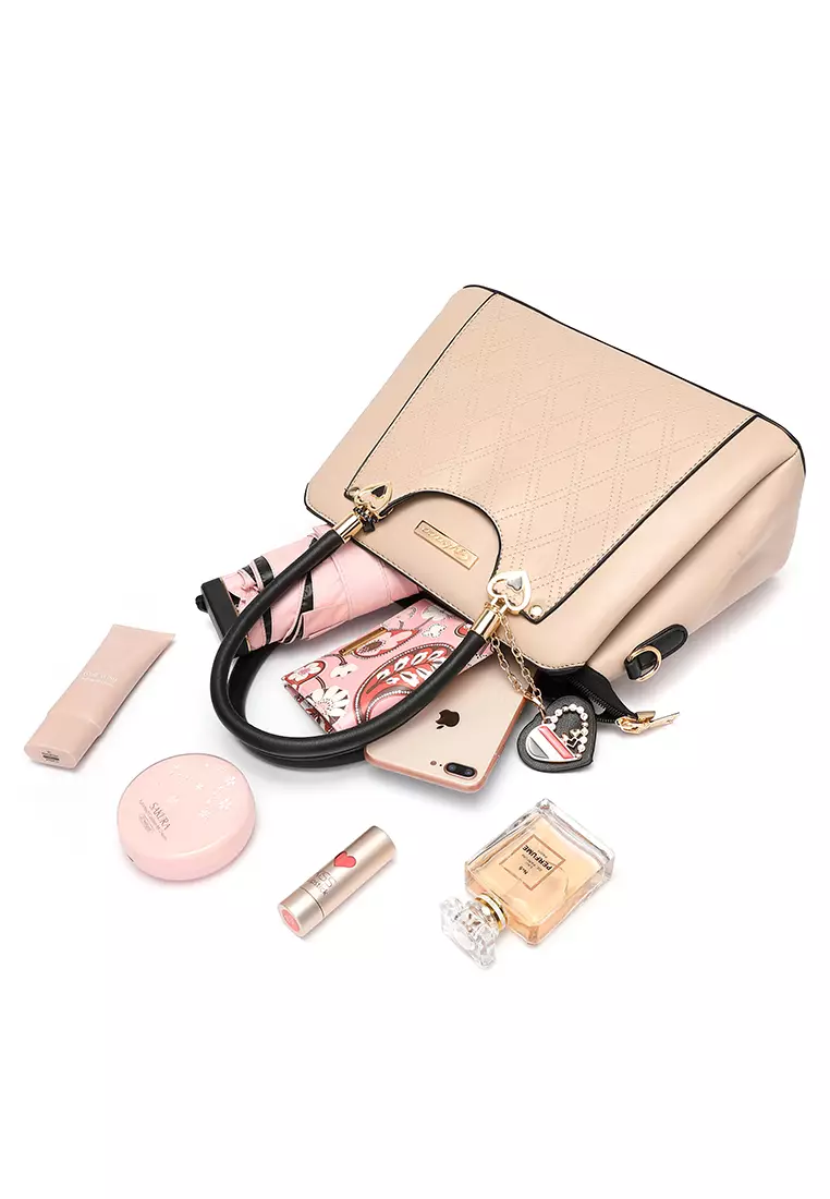 GYKACO Tas Wanita Hand bag - MEGAN Brown - Fashion Top Handle Bag (Import)