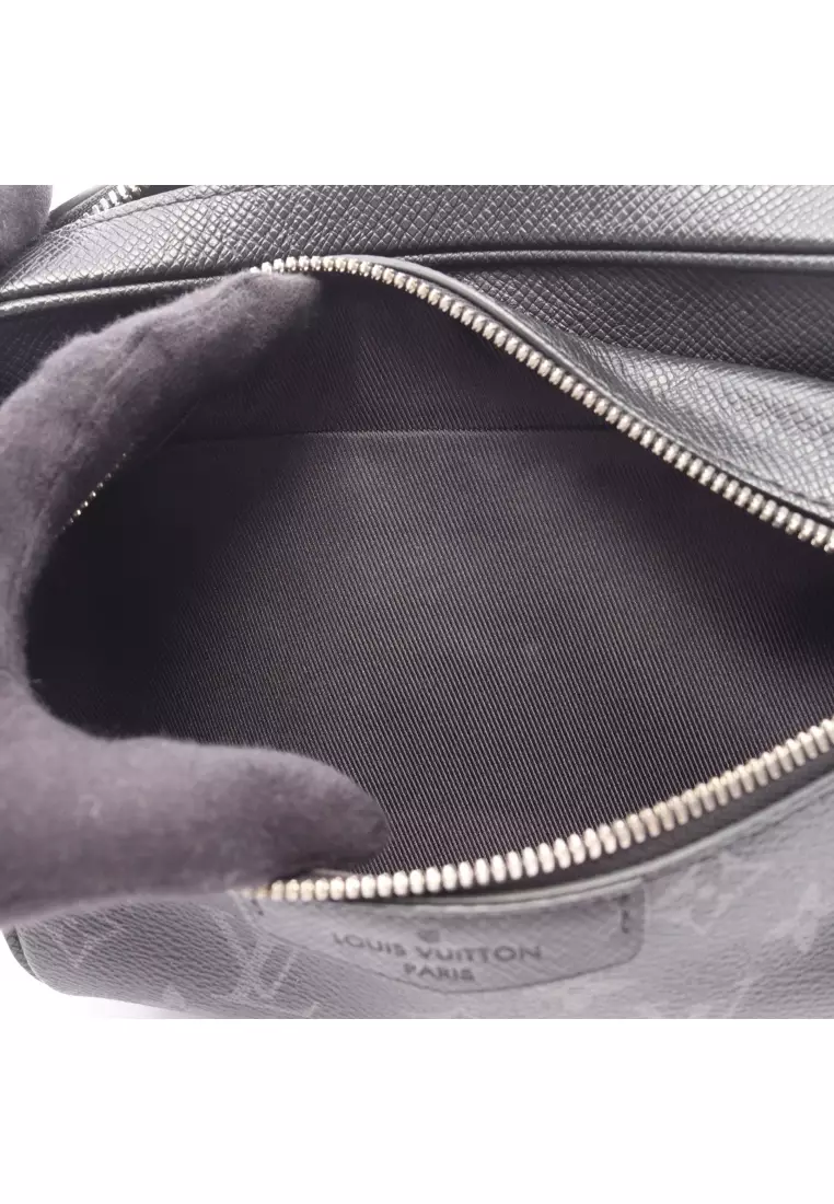 Pre-Loved Louis Vuitton bum bag outdoors Taigarama Noir body bag waist bag PVC leather black