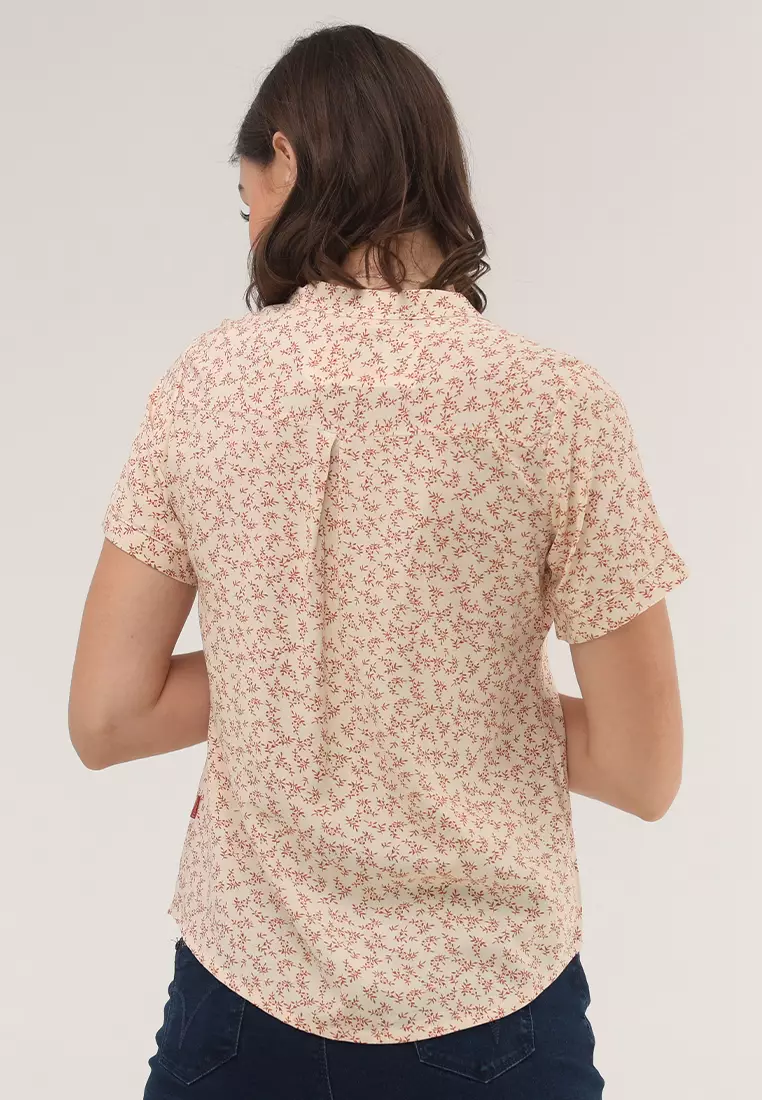 Short Sleeves Chinese Collar Blouse