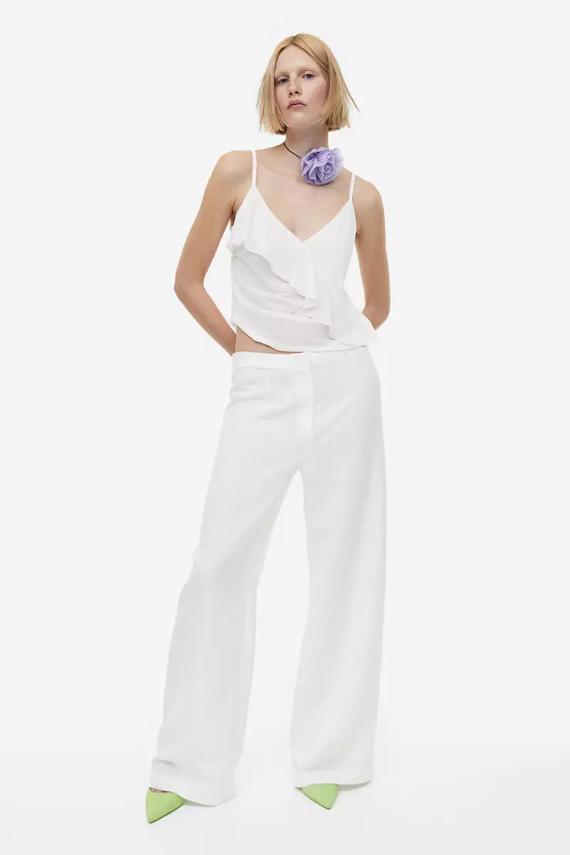 h&m white trousers
