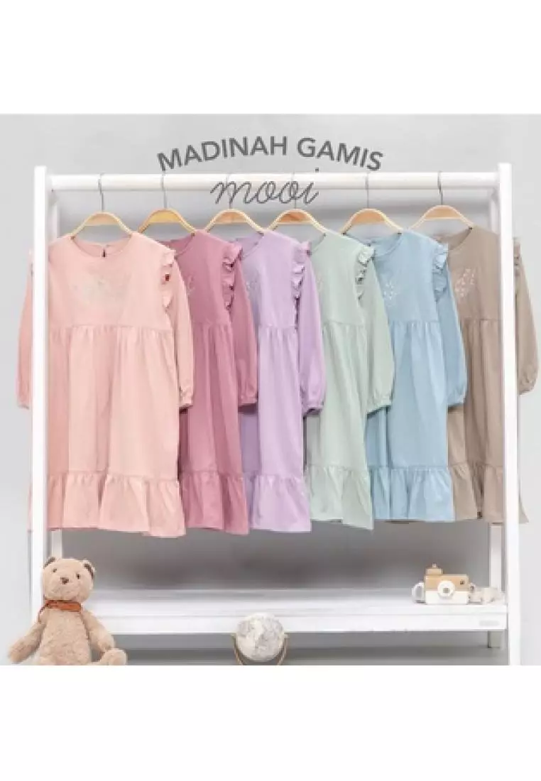 Mooi Dress Anak Gamis Anak Perempuan Raya Collection Madinah Gamis - Rosewood
