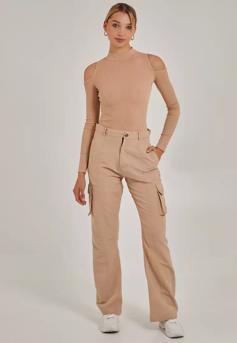 Pink Vanilla Stone Cold Shoulder Ribbed Body