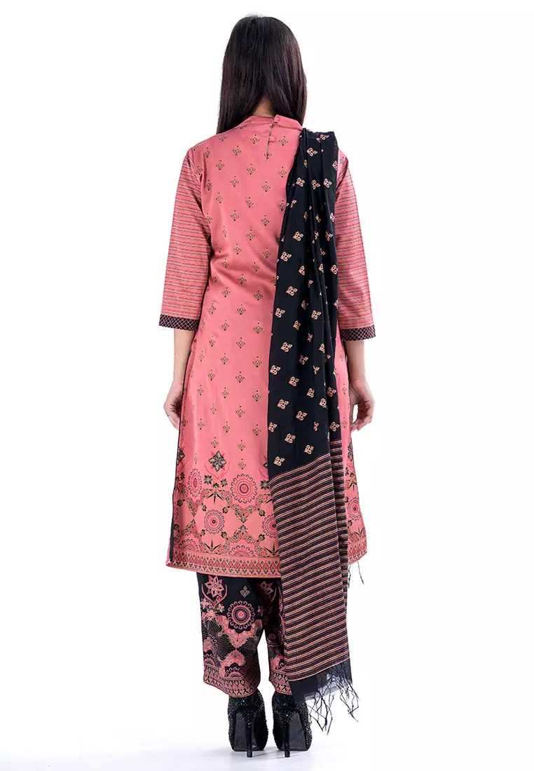 Le Reve Pink Crepe Ethnic Style Salwar Kameez