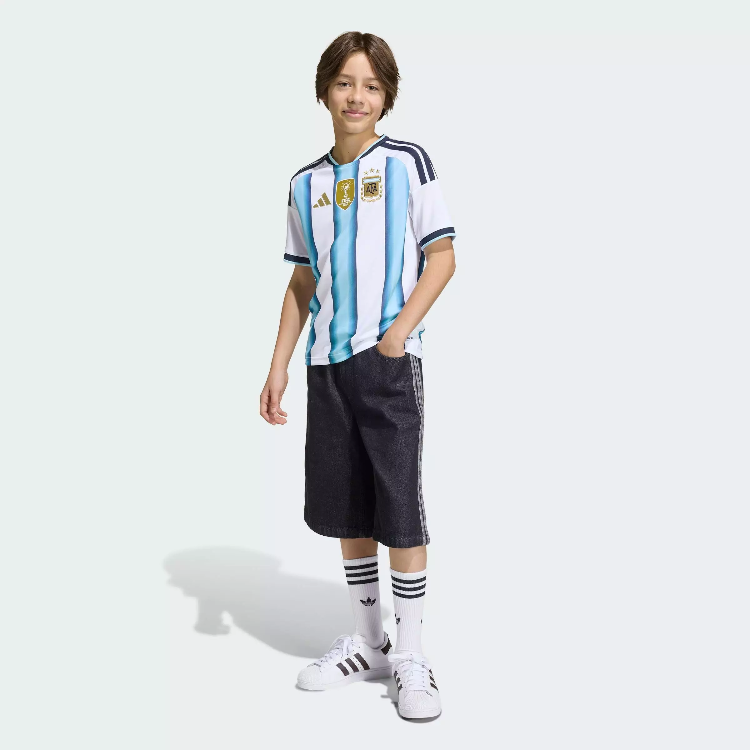 Football Argentina 26 Home Jersey Kids Unisex White KA8119