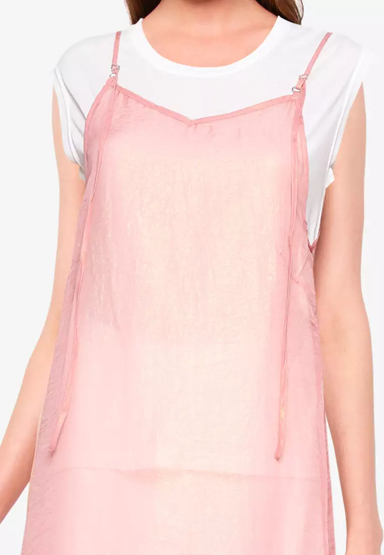 薄紗吊帶連身裙