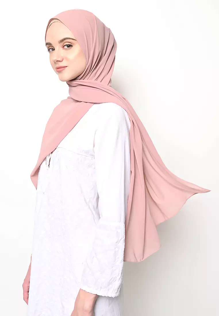 Pasmina  Cerutti Baby Doll Jahit Tepi Old Rose