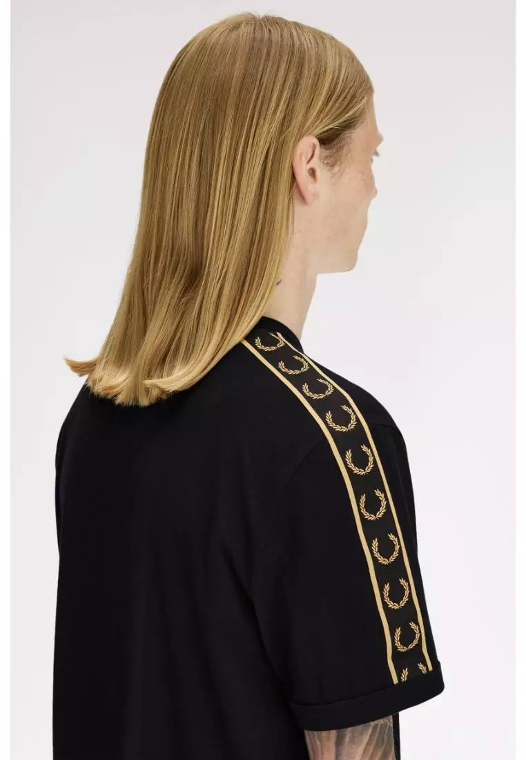 Fred Perry M4613 Contrast Tape Ringer T-Shirt (Black / Champagne)