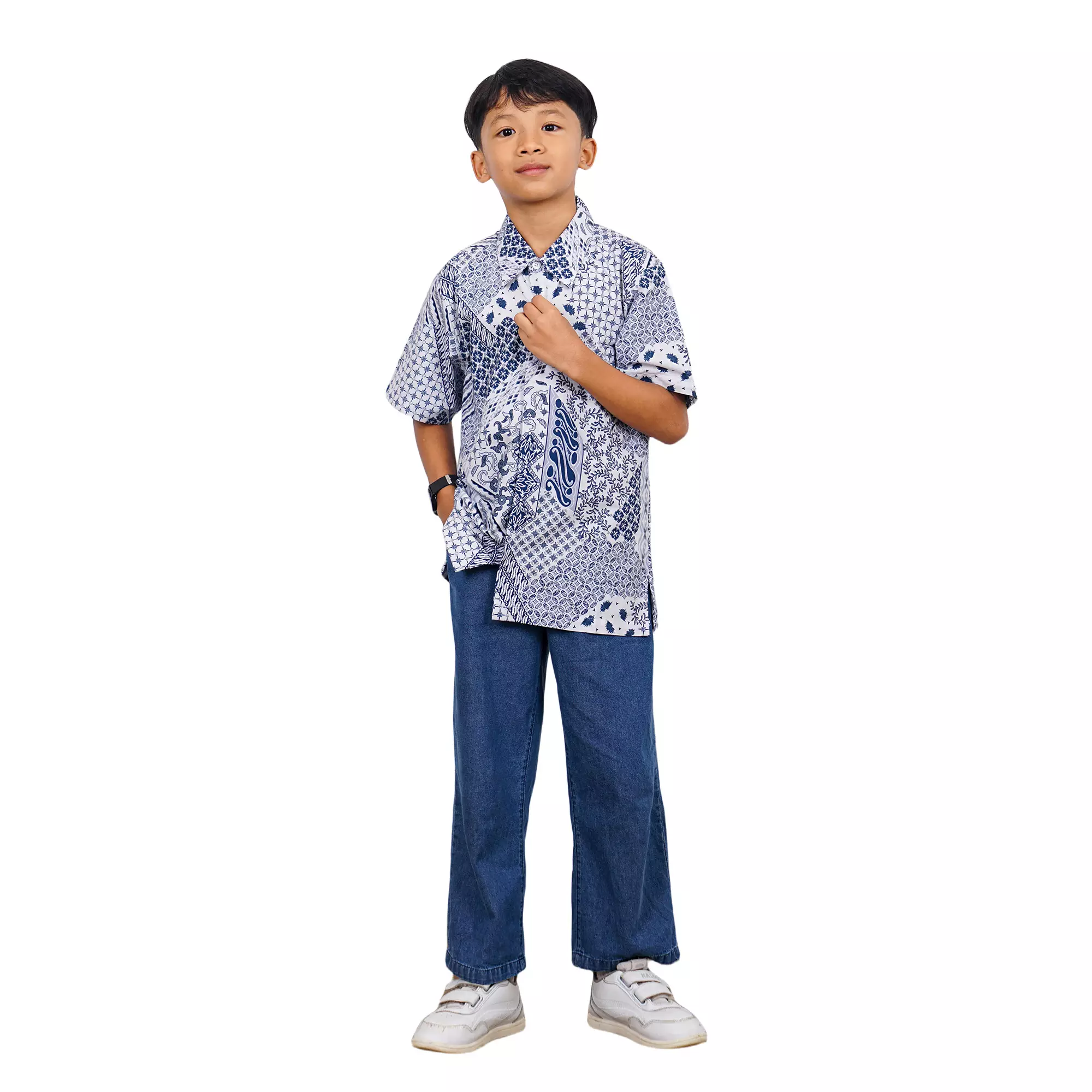 Kemeja Batik Anak Laki-laki - Bhatara Batik Varo - Atasan Kemeja Batik Moderen Lengan Pendek