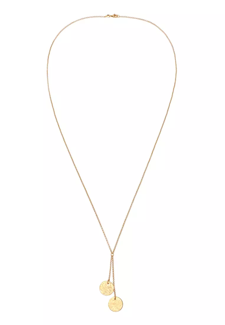 Kalung Perhiasan Perak 925 Wanita Y- Chain Gold Plated