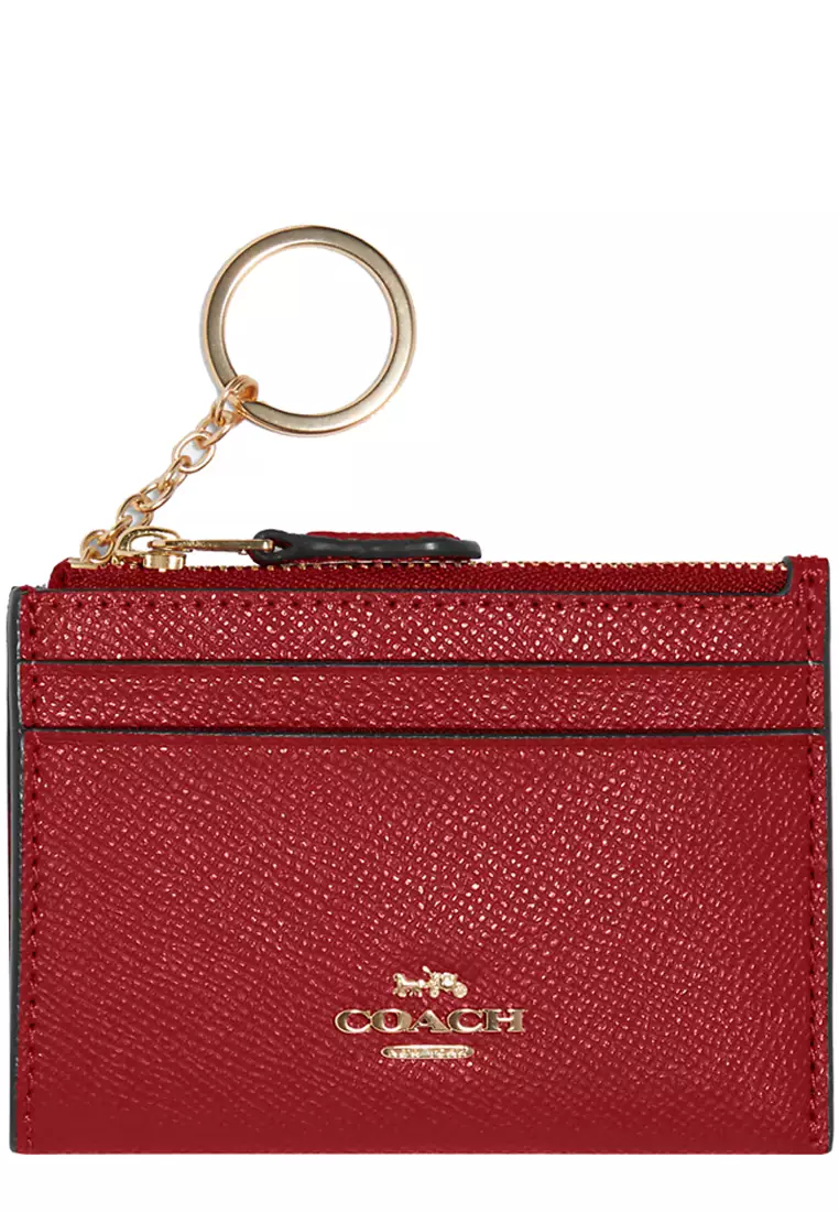 Red coach discount card holder