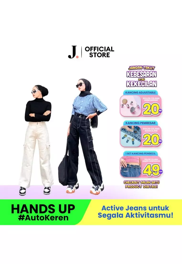 Highwaist Cargo Loose Jeans 405 HANDS UP