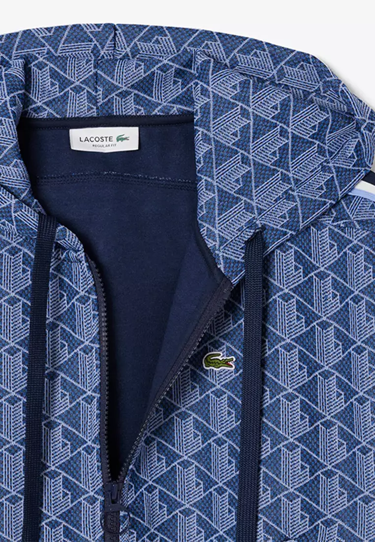 Monogram Jacquard Zip Front Hoodie