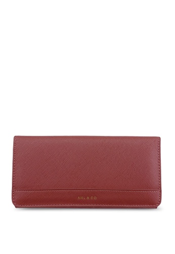 Mel&Co red Faux Leather Long Wallet 9BB2CAC58E5758GS_1