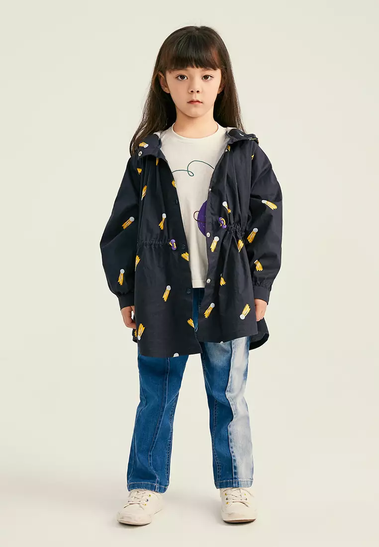 Denim Jeams With Faded Side Design