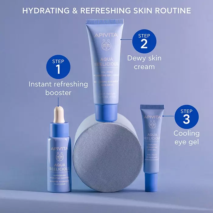 Apivita Aqua Beelicious Oil-Free Hydrating Gel-Cream 40 ml | Moisturizer Madu Tekstur Gel Ringan untuk Kulit Wajah Berminyak dan Kombinasi