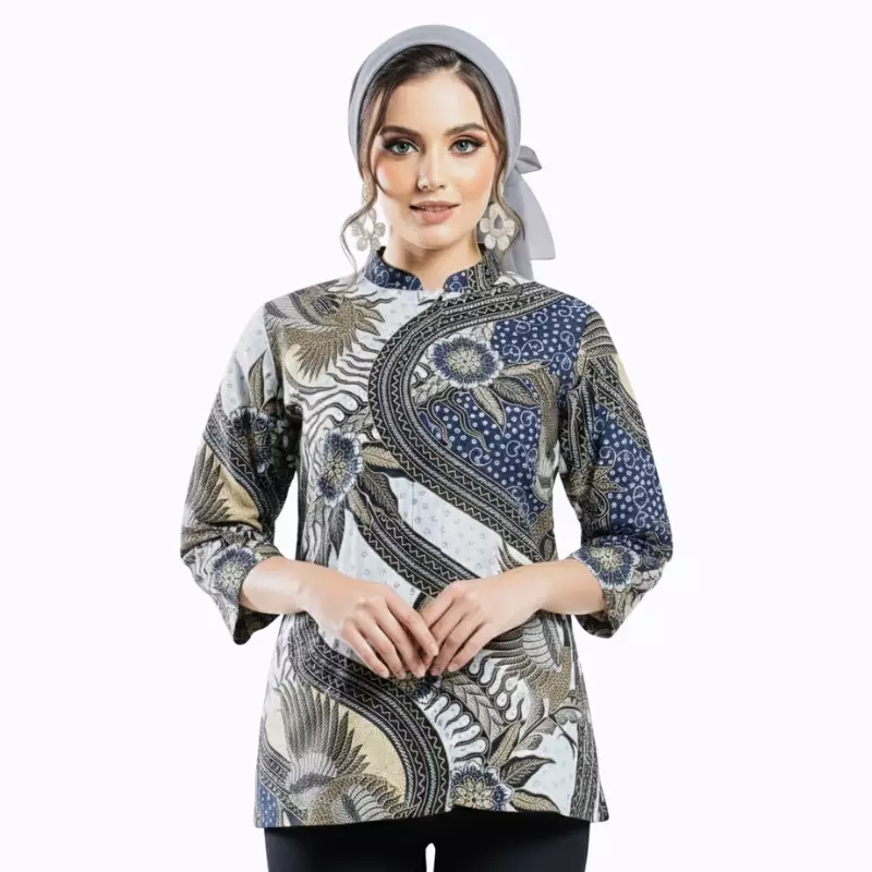 Blazer Batik Wanita - Bhatara Batik Celestia - Atasan Batik Modern Lengan Panjang