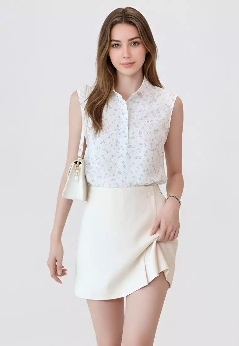 Floral Printed Sleeveless Shirt