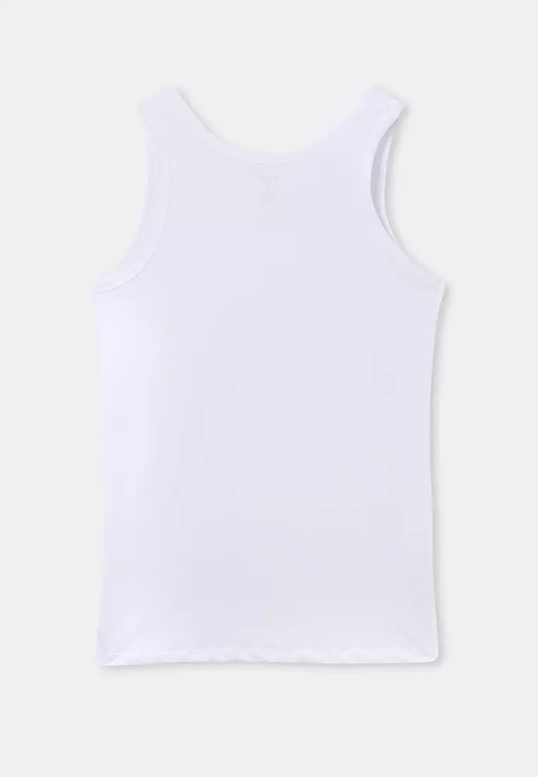 Buy EROS White Shapewear Tanktop, Horizontal Striped, U-Neck, Slim