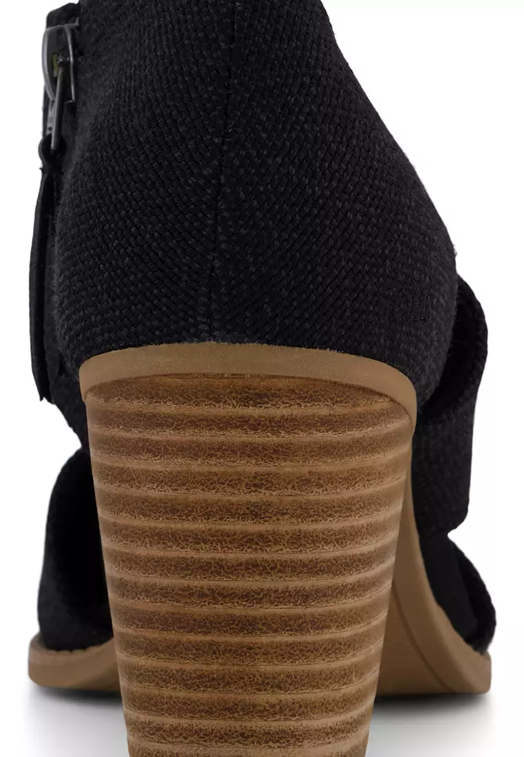 TOMS Women Milan Black Mlge Woven Heels